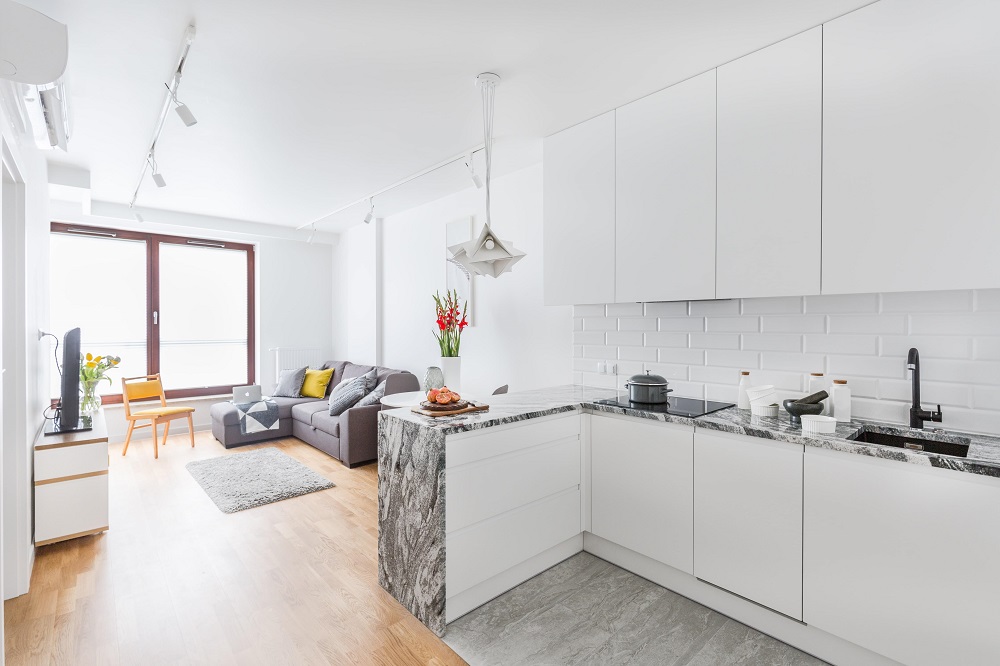 Styl skandynawski – salon z&nbsp;kuchnią